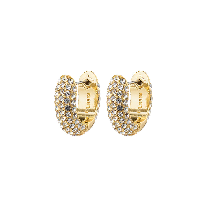 Emmy Gold Plated Crystal Hoops