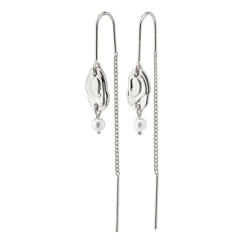 Emilie Silver Plated Pull Through Earrings