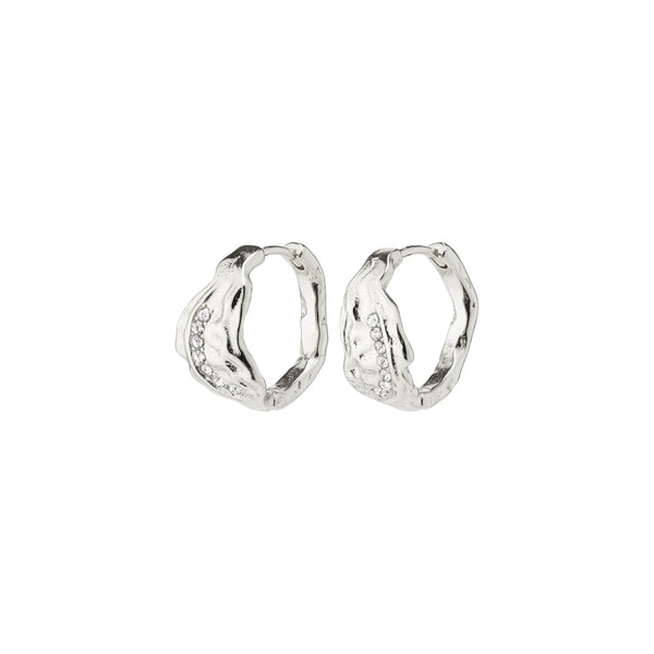 Pia Silver Plated Crystal Hoops