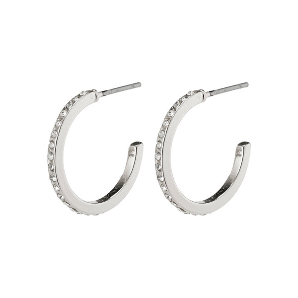 Roberta Medium Silver Plated Hoops