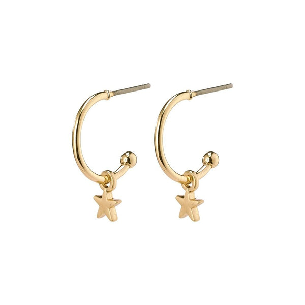 Ava Star Gold Plated Hoops