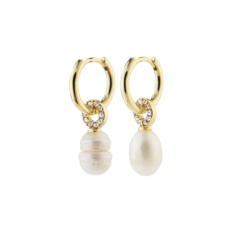 Baker Gold Plated Freshwater Pearl Hoops