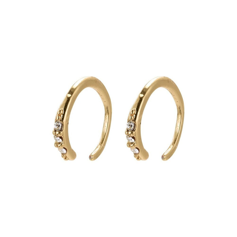 Abril Gold Plated Crystal Half Hoops