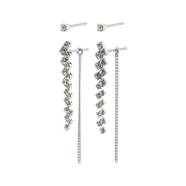 Jolene Silver Plated Crystal Earring Set