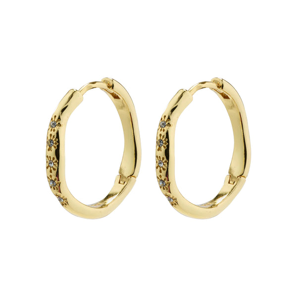 Edurne Gold Plated Crystal Hoops