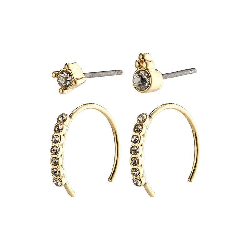 Kali Gold Plated Crystal Earring Set