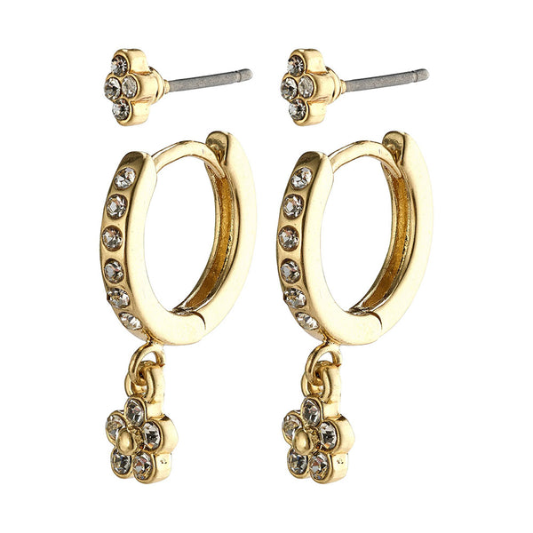 Sylvia Gold Plated Crystal Earring Set