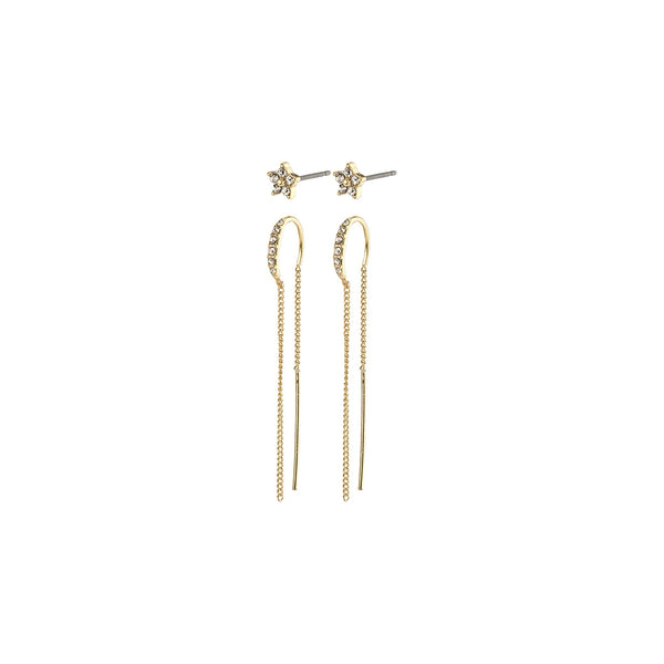 Rebecca Gold Plated Crystal Earring Set
