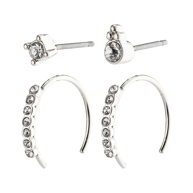 Kali Silver Plated Crystal Earring Set