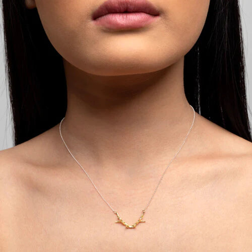 Tiny Gold Vermeil Antler Necklace