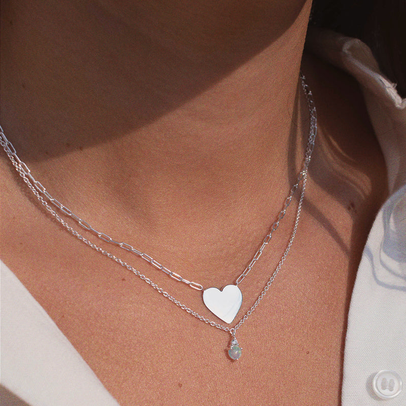 Silver Cutout Heart Necklace