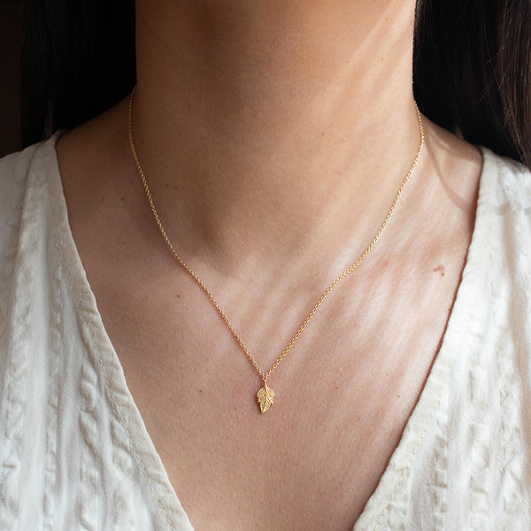 Gold Vermeil Leaf Necklace