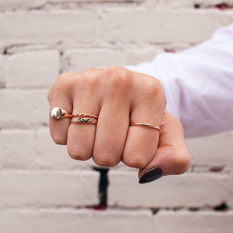 Rose Gold Plated Double Twisted Ring