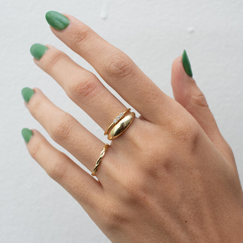 Gold Plated Thin Dome Ring