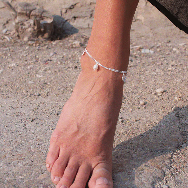 Love Silver Plated Ankle Chain