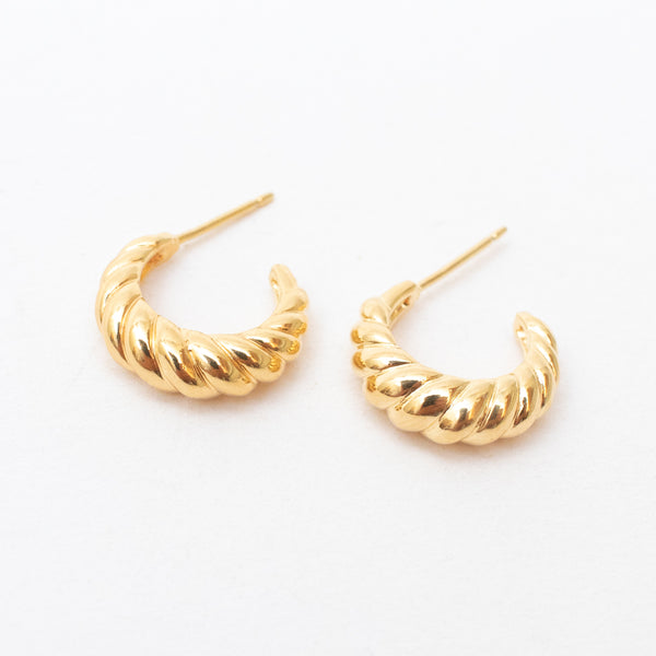 Small Gold Vermeil Croissant Hoops