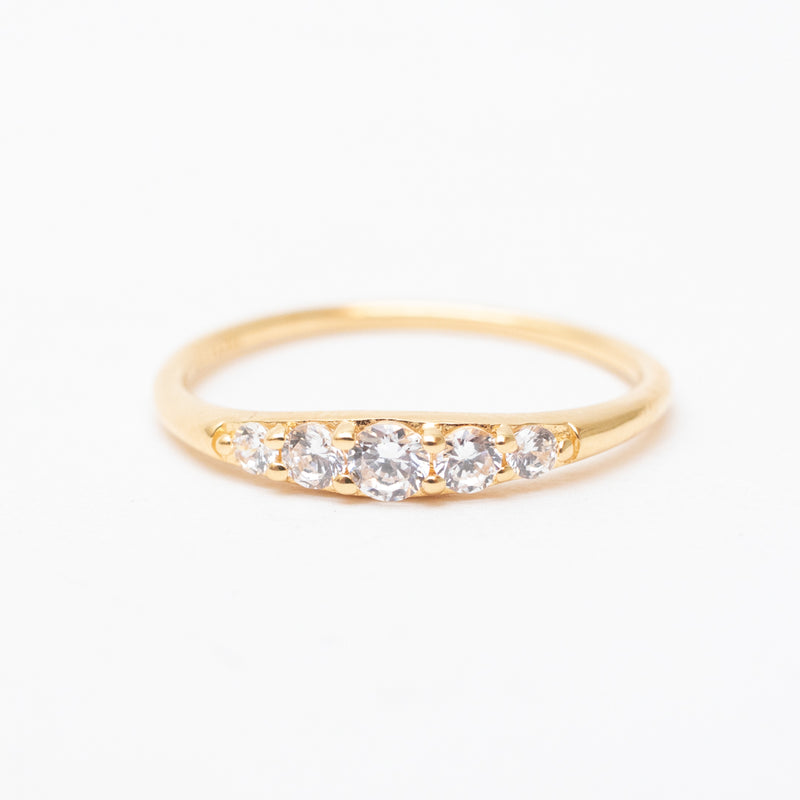 Gold Vermeil Tapered CZ Band