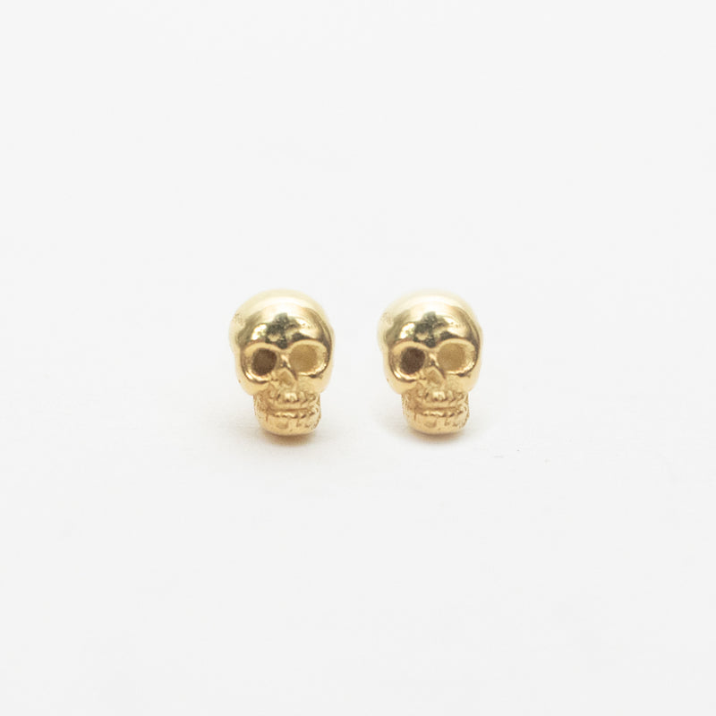 Tiny Gold Vermeil Skull Studs