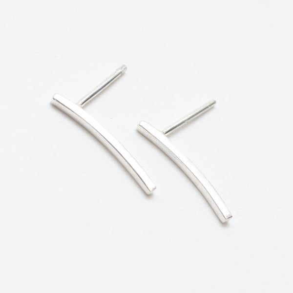 Silver Curved Bar Studs