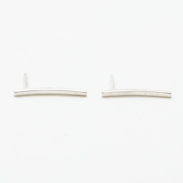 Silver Curved Bar Studs