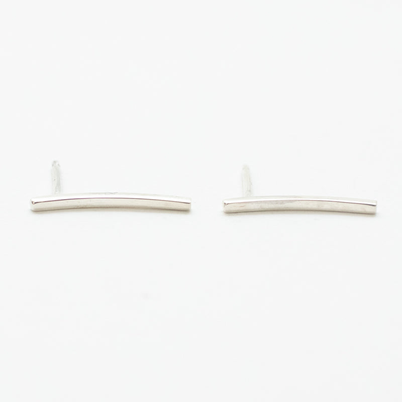 Silver Curved Bar Studs
