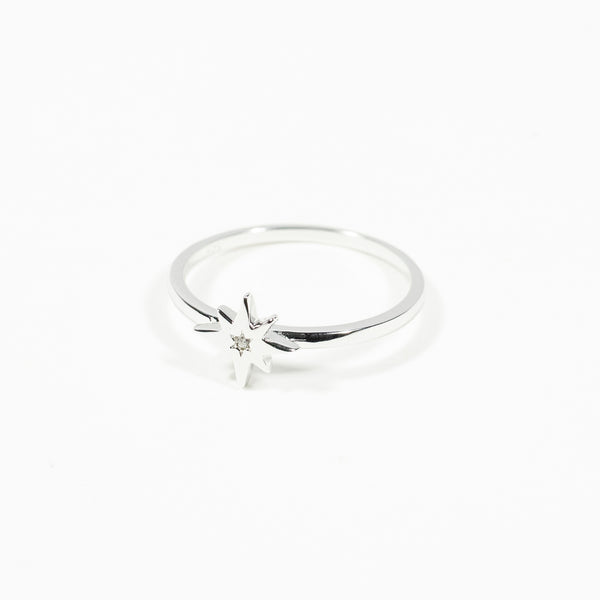 Petite Silver Starburst Ring