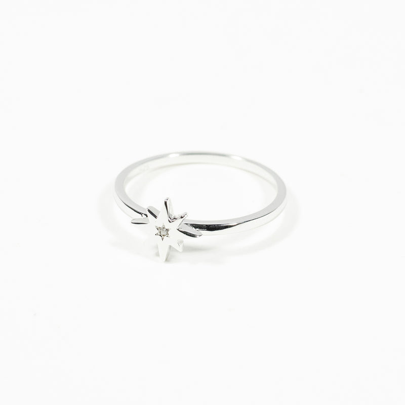 Petite Silver Starburst Ring