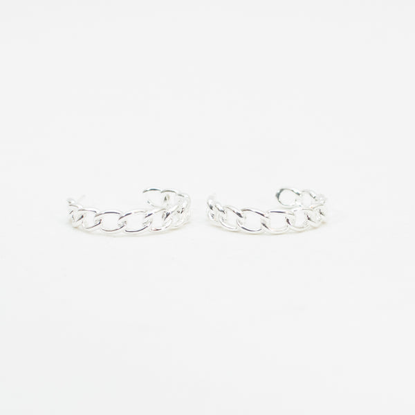 Silver Chain Link Hoops