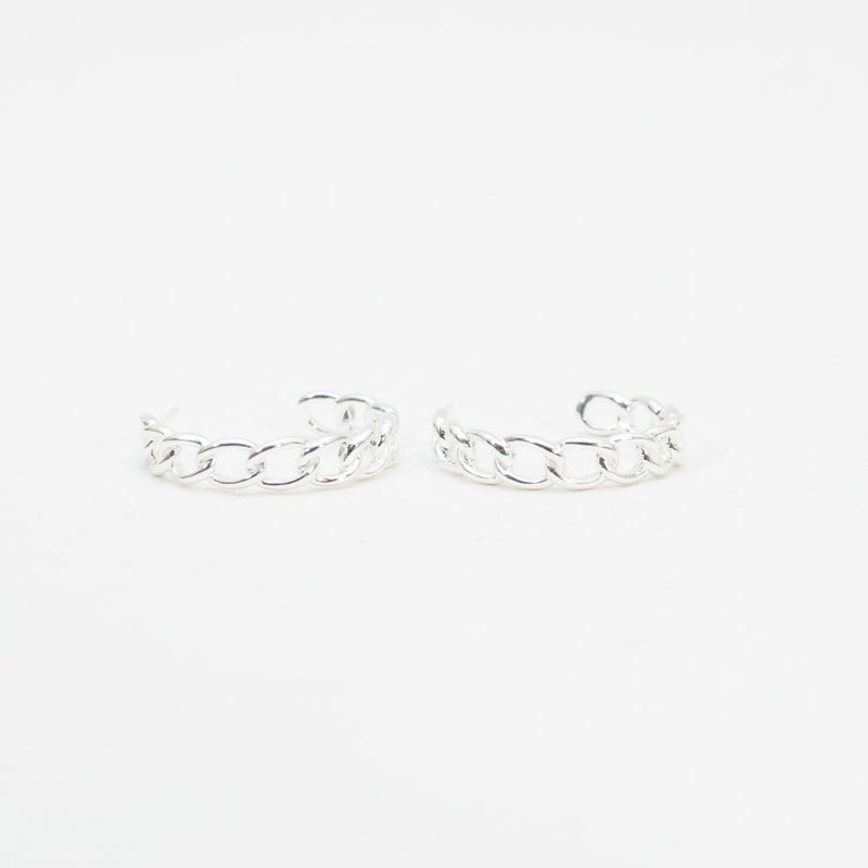 Silver Chain Link Hoops