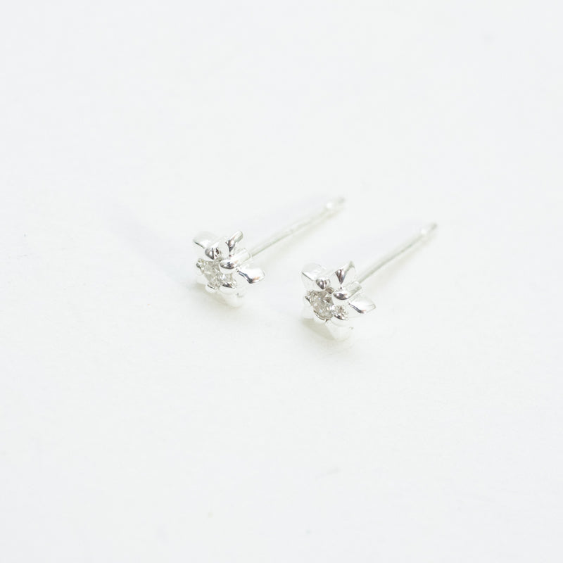 Small Silver Cubic Star Studs
