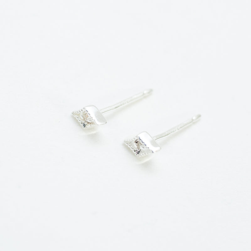 Silver Vintage Diamond Shaped Studs