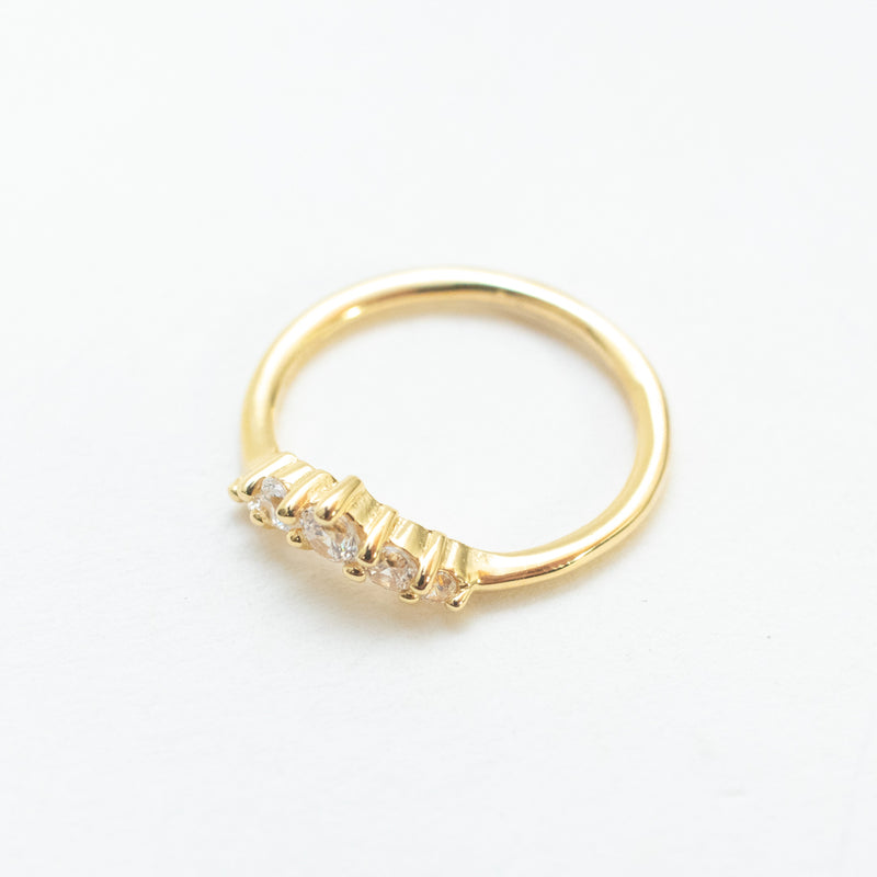 Gold Vermeil Vintage CZ Arc Ring