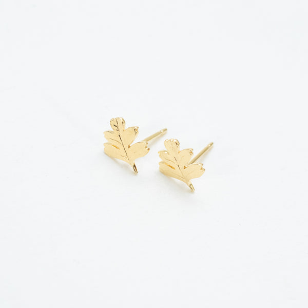 Gold Vermeil Oak Leaf Studs