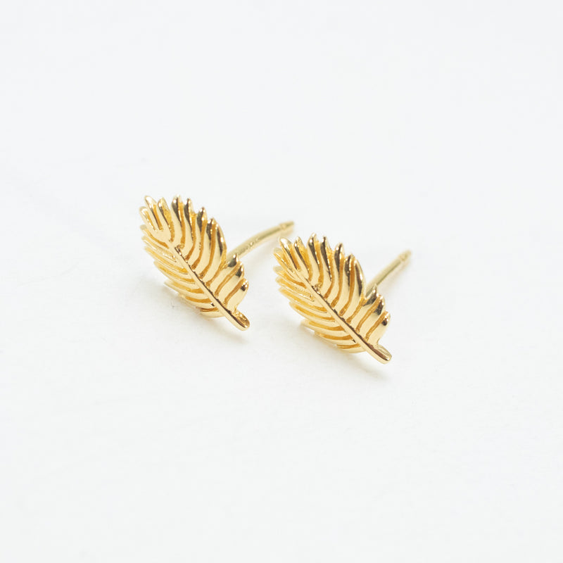 Gold Vermeil Cut Out Feather Studs