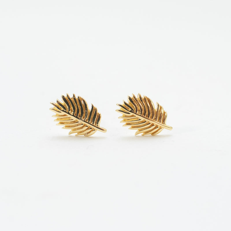 Gold Vermeil Cut Out Feather Studs