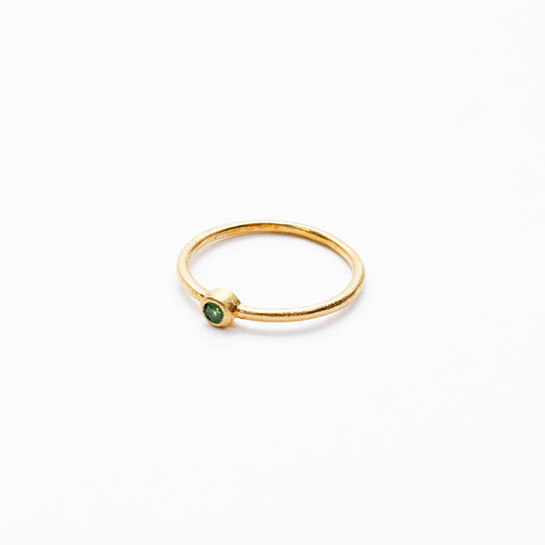 Small Round Peridot Gold Plated Ring