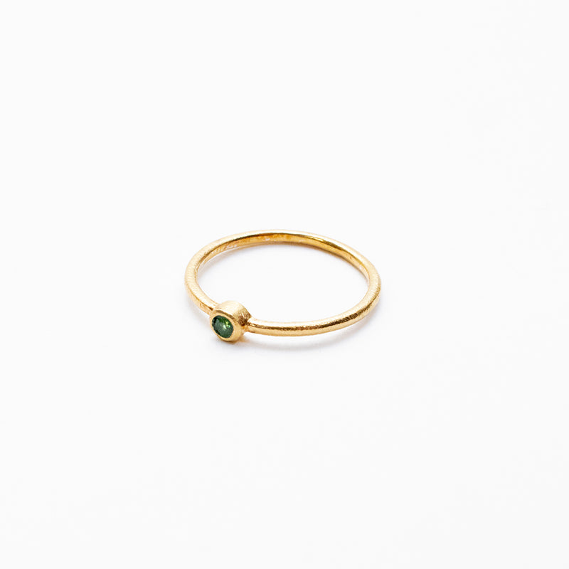 Small Round Peridot Gold Plated Ring