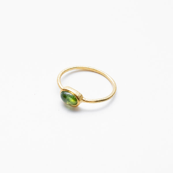 Gold Plated Peridot Oval Ring