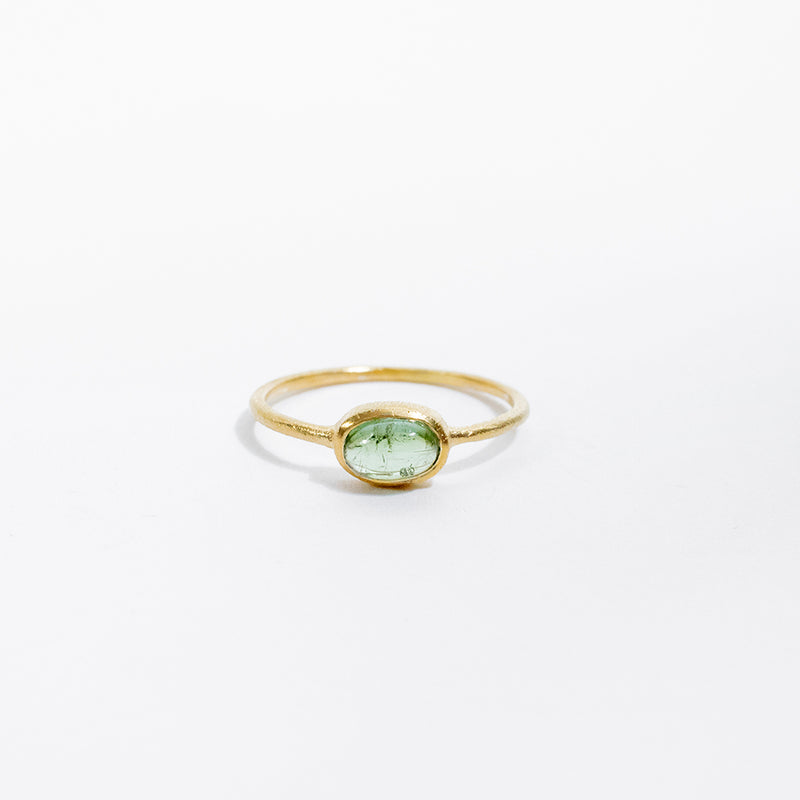 Gold Plated Peridot Oval Ring