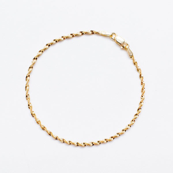 Gold Plated Twisted Rope Bracelet