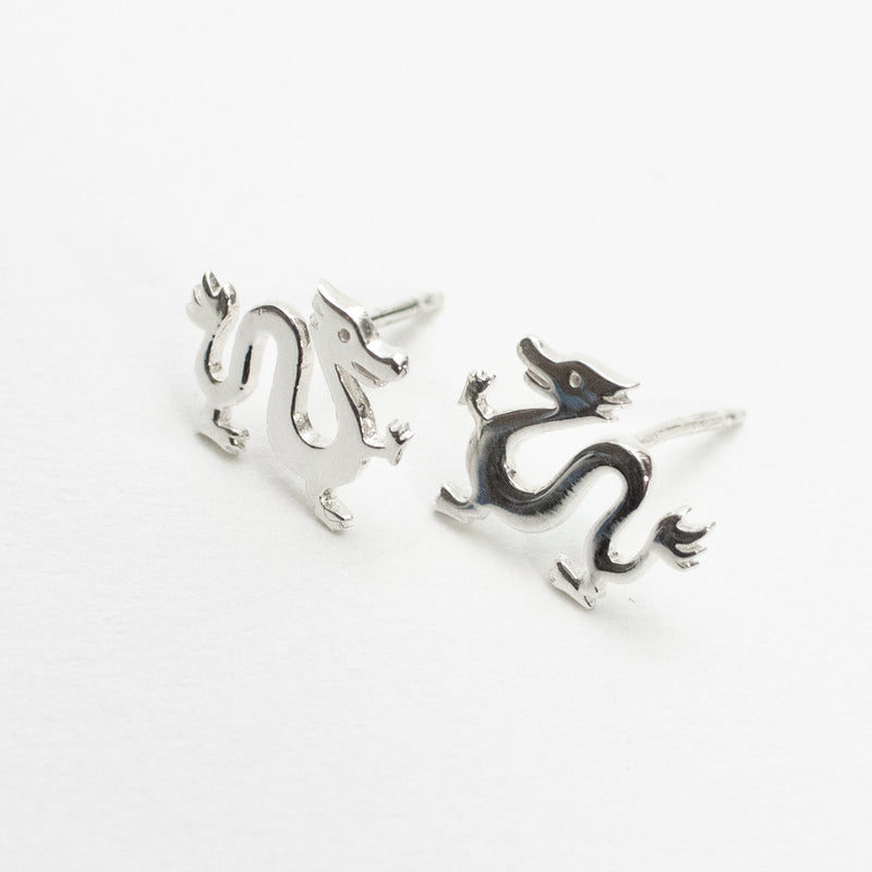 Silver Year of the Dragon Studs