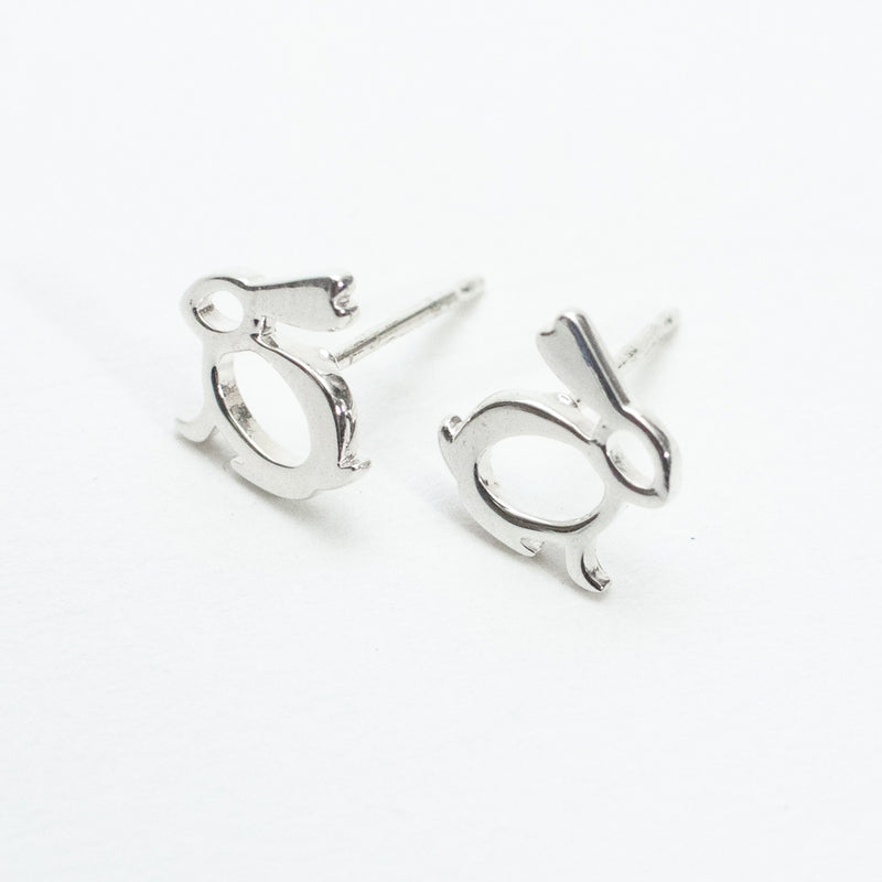 Silver Year of the Rabbit Studs