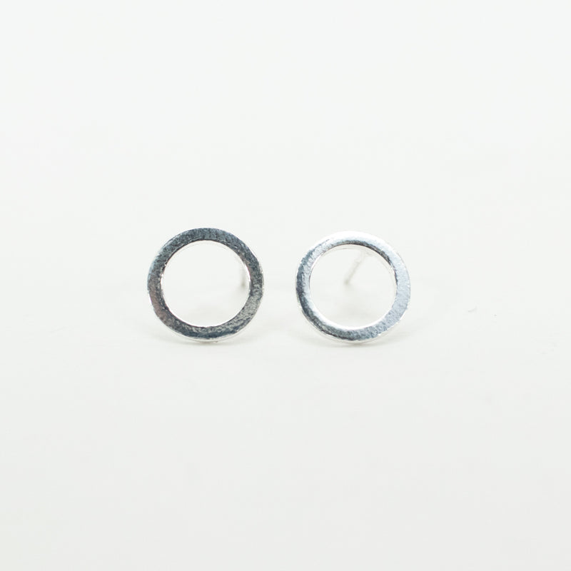 Silver Medium Open Circle Studs