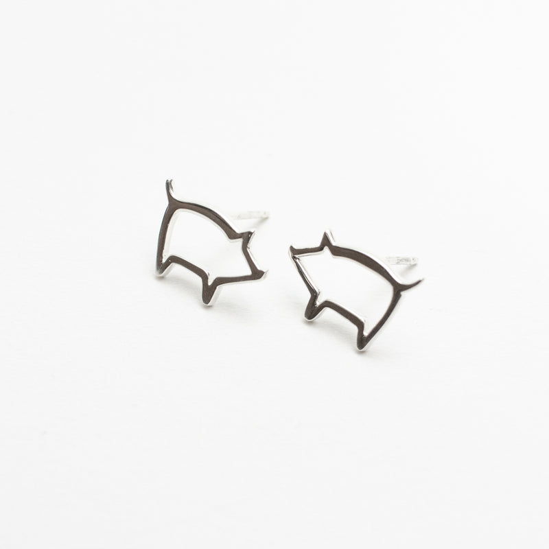 Silver Year of the Pig Studs