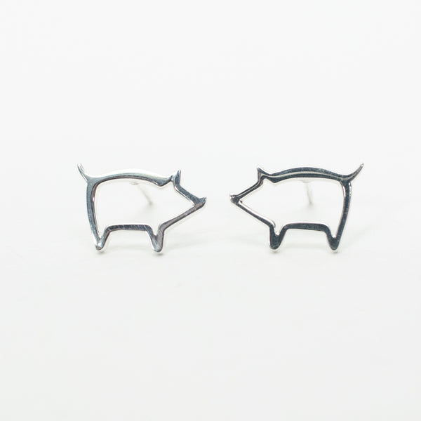 Silver Year of the Pig Studs