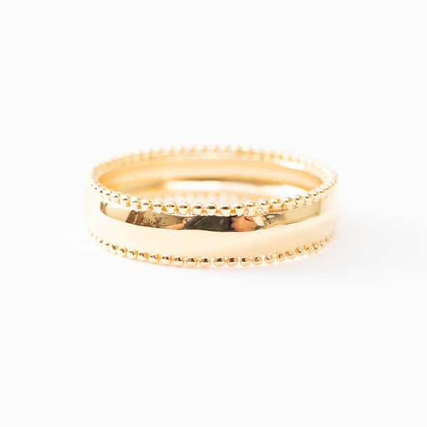 Gold Vermeil Wide Milgrain Edge Band