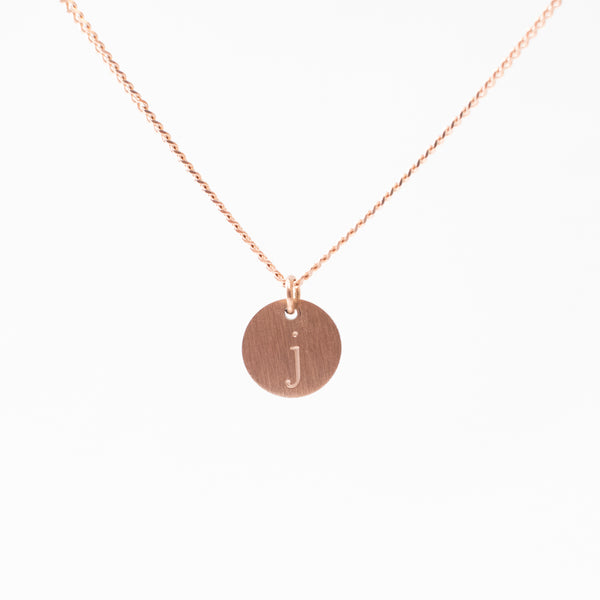 Lowercase Rose Gold Initial Necklace
