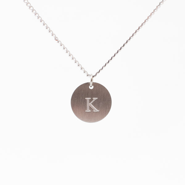 Uppercase Silver Initial Necklace
