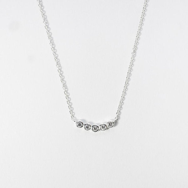 Silver Crystal Solitaire Necklace