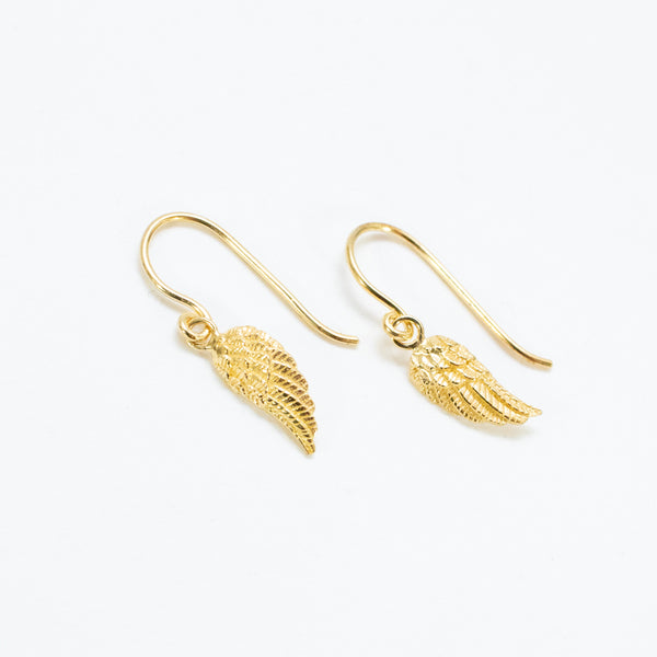Gold Vermeil Tiny Drop Wing Earrings